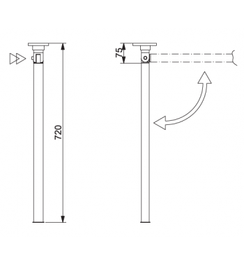 Folding support table leg Astro 3