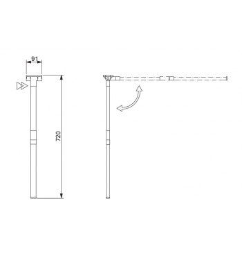 Folding support table leg, detachable Comet 3