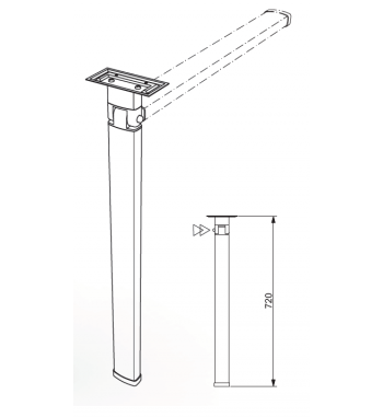 Folding support table leg Star 1