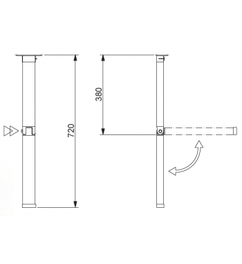Folding support table leg, detachable Star 6