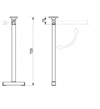 Folding support table leg with bottom foot Astro 2