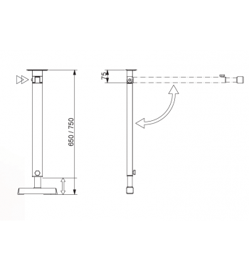 Telescopic folding support table leg Star 8