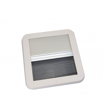 ROOF WINDOW FOR CAMPER WITH MOSQUITO NET, ROLLER SHUTTER AND LIGHTING, BETA 400X400 MM