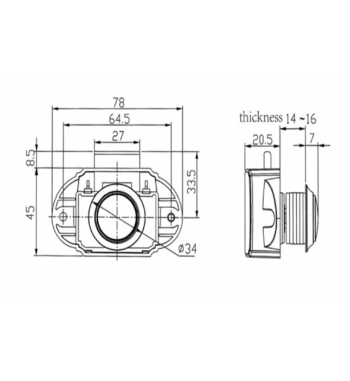 Zamek meblowy do kampera, MAXI