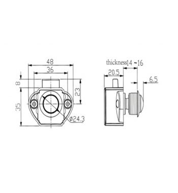 Zamek meblowy do kampera, MINI