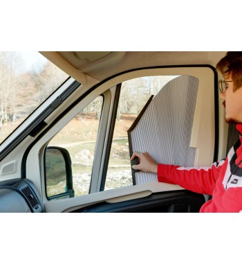 Plisowane rolety na szyby boczne Fiat Ducato V8, SKIA SZARY