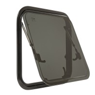 PROFILED WINDOW FOR CAMPERVAN WITH MOSQUITO NET AND ROLLER SHUTTER, OMEGA 490 x 500 mm