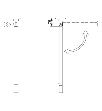 Telescopic folding support table leg Astro 3T