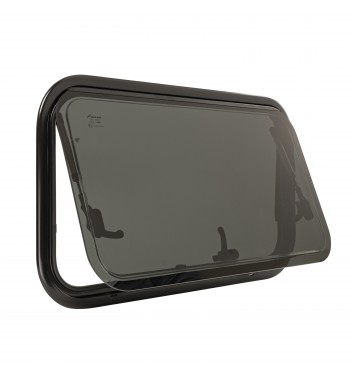 PROFILED WINDOW FOR CAMPERVAN WITH MOSQUITO NET AND ROLLER SHUTTER, OMEGA 985X465 MM