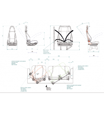 Podwójny fotel obrotowy kanapa Fiat Ducato, Citroen Jumper, Peugeot Boxer 2006- Prawy