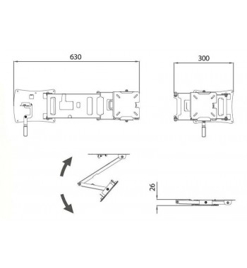 Wall mount TV bracket with mini arm and auto lock, adjustable