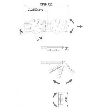 Wall mount TV bracket side movement, adjustable
