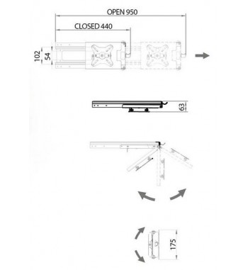 Wall mount TV bracket side movement, adjustable
